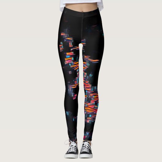 Night Rave Love Leggings Abstraits (Devant)