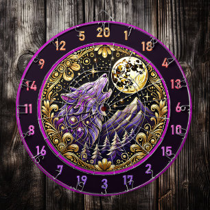 Night’s Majesty: Paarse Wolf Stare Dartbord