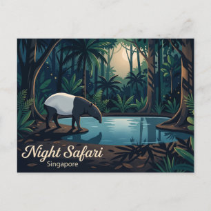 Night Safari, Mandai Singapore Briefkaart