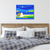 Night Sailing Canvas afdrukken (Insitu (Slaapkamer))