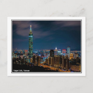 Night Scene of Taipei 101, Taiwan Briefkaart