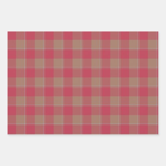 Night Shadz Red and Toast Brown Plaid Inpakpapier Vel (Voorkant 2)