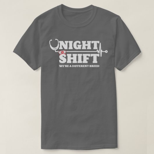 Night Shift Different Breed Stethoscope Funny Nurs T-shirt (Design voorkant)