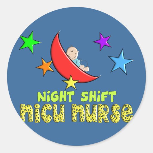 Night Shift NICU NURSE Cadeautjes Ronde Sticker (Voorkant)