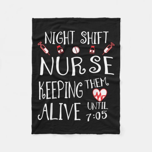 Night Shift Nurse Funny Nursing Hostal Funny Rn Qu Fleece Deken (Voorkant)