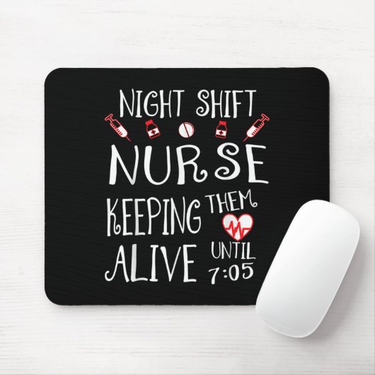 Night Shift Nurse Funny Nursing Hostal Funny Rn Qu Muismat (Met muis)