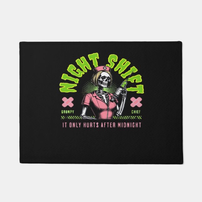 Night Shift Nurse - Nationale Nurse Week Gift Idee Deurmat (Voorkant)