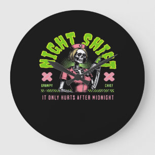Night Shift Nurse - Nationale Nurse Week Gift Idee Grote Klok