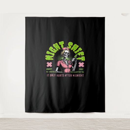 Night Shift Nurse - Nationale Nurse Week Gift Idee Wandkleed (Voorkant)