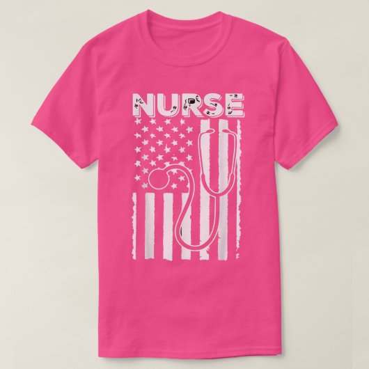 Night Shift NurseNurse Flag American  T-shirt (Design voorkant)