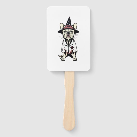 Night Shift Ready Pooch Een Spooky Verpleegkundige Handwaaier (Voorkant)