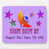 Night Shift RT MOON Stick Man Muismat (Voorkant)