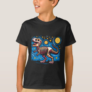 Night Skeleton Dinosaur T Rex Boys Kinder T-shirt