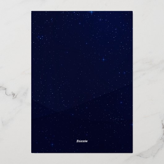 Night Sky Bar Mitvah Foil Invitation (Verso)