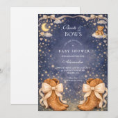 Night Sky Boots And Bows Baby Shower Kaart (Voorkant / Achterkant)