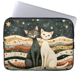 Night Sky Cats Laptop Sleeve