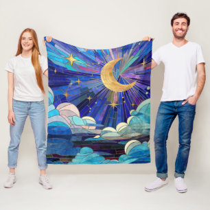 Night Sky - digitaal kunstmozaïek Fleece Deken