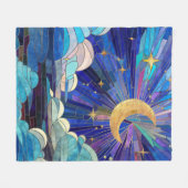Night Sky - digitaal kunstmozaïek Fleece Deken (Voorkant (Horizontaal))