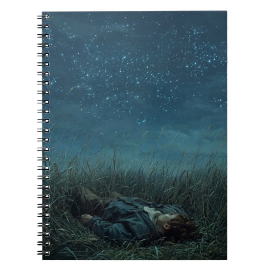 Night Sky Dreamer Grassfield Notitieboek (Voorkant)