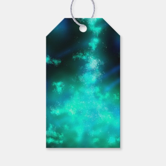 Night Sky Emerald Green Gift Labels Cadeaulabel (Voorkant)