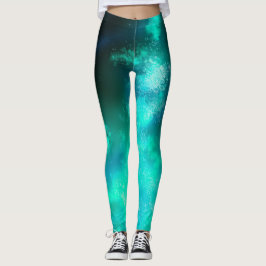 Night Sky Emerald Green Leggings
