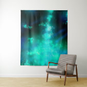 Night Sky Emerald Green Tapestry Wandkleed (In situ)