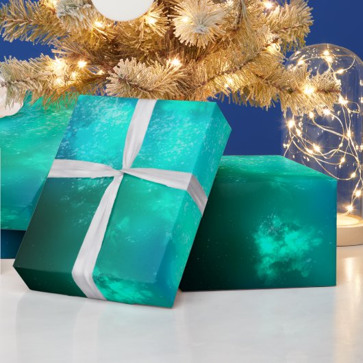 Night Sky Emerald Wrapping Paper Cadeaupapier (Feestdagen)