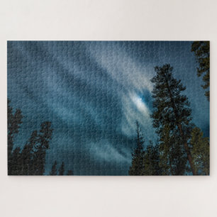Night Sky & Forest in Moon Light Legpuzzel