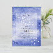 Night Sky Galaxy Blue Cosmic Baby shower Kaart (Staand voorkant)