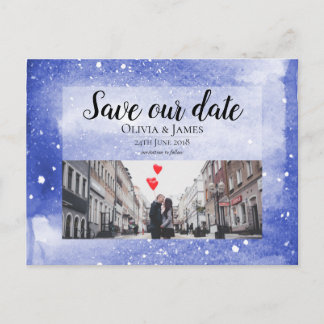 Night Sky Galaxy Blue Cosmic Save the Date Wedding Briefkaart