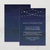 Night Sky Garlands of Stars Wedding Guest Info Informatiekaartje (Voorkant / Achterkant)