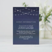 Night Sky Garlands of Stars Wedding Guest Info Informatiekaartje (Staand voorkant)