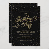 Night Sky Gold & Black Fancy Invitation de fête d' (Devant / Derrière)