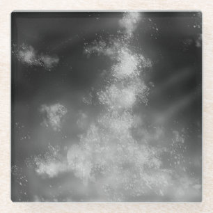 Night Sky Grey Monochrome Glass Onderzetter
