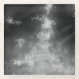 Night Sky Grey Monochrome Glass Onderzetter Glazen Onderzetter