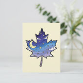night sky in maple leaf briefkaart (Staand voorkant)