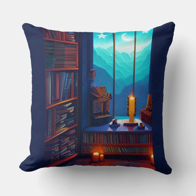 Night Sky Library Kussen (Voorkant)