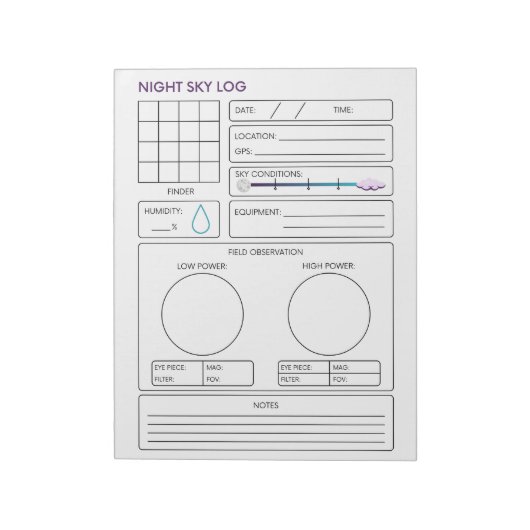 Night Sky Log Notitieblok (Gedraaid)