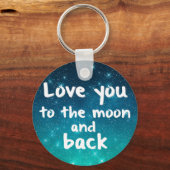 Night Sky Love You to the Moon Galaxy Sleutelhanger (Voorkant)