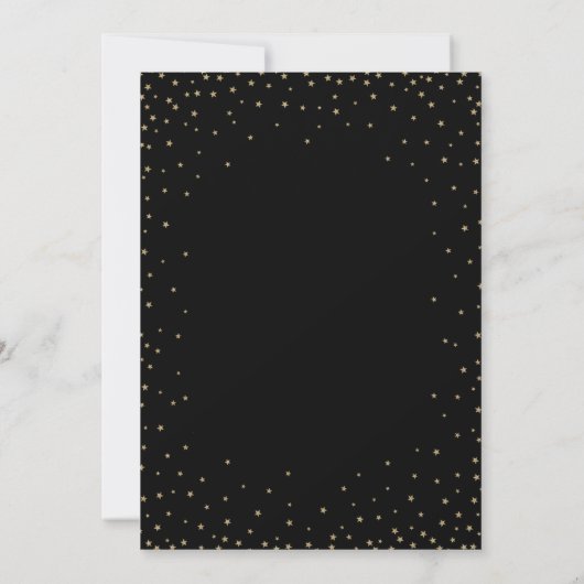Night Sky met Gold Stars Fancy Weddenschap Kaart (Achterkant)