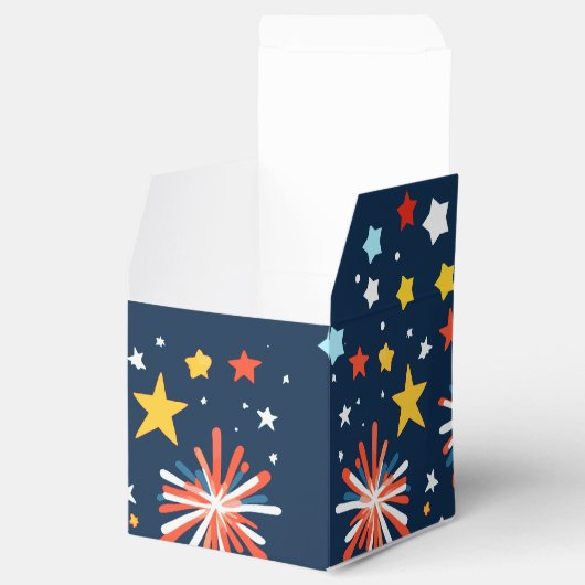 Night Sky met kleurrijke voetzoekers en sterren Bedankdoosjes (Geopend)