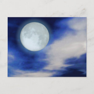 Night Sky met Moon en Clouds Briefkaart
