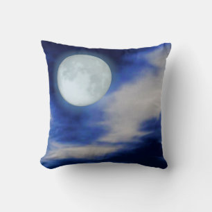 Night Sky met Moon en Clouds Kussen