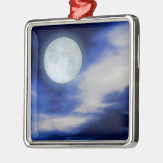 Night Sky met Moon en Clouds Metalen Ornament (Links)