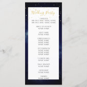 Night Sky Modern Elegant Wedding Welkom Programma (Achterkant)