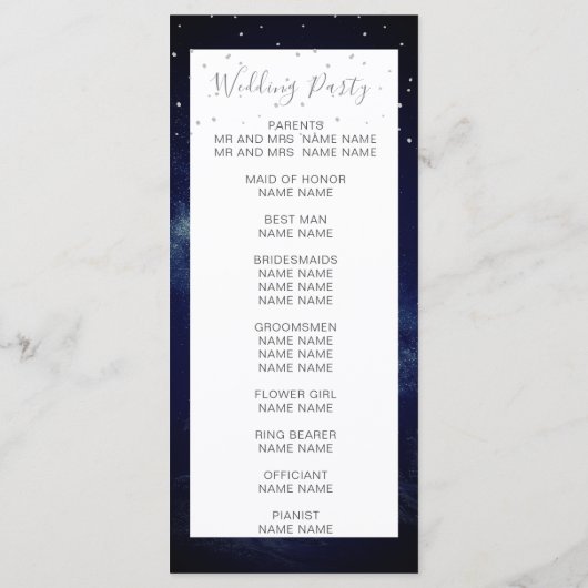 Night Sky Moon Celestial Elegant Bruiloft Welkom Programma (Achterkant)