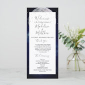 Night Sky Moon Celestial Elegant Bruiloft Welkom Programma (Staand voorkant)