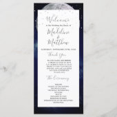 Night Sky Moon Celestial Elegant Bruiloft Welkom Programma (Voorkant)