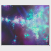 Night Sky Neon Licht Wrapping Paper Cadeaupapier (Vlak)