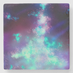 Night Sky Neon Lights Stone Onderzetter